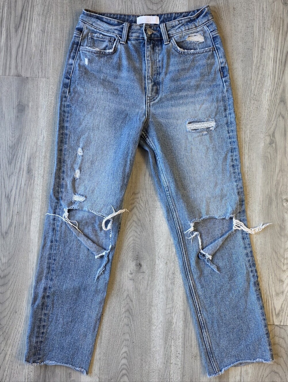 VERVET Size 27 Distressed High-Rise Straight Jeans
